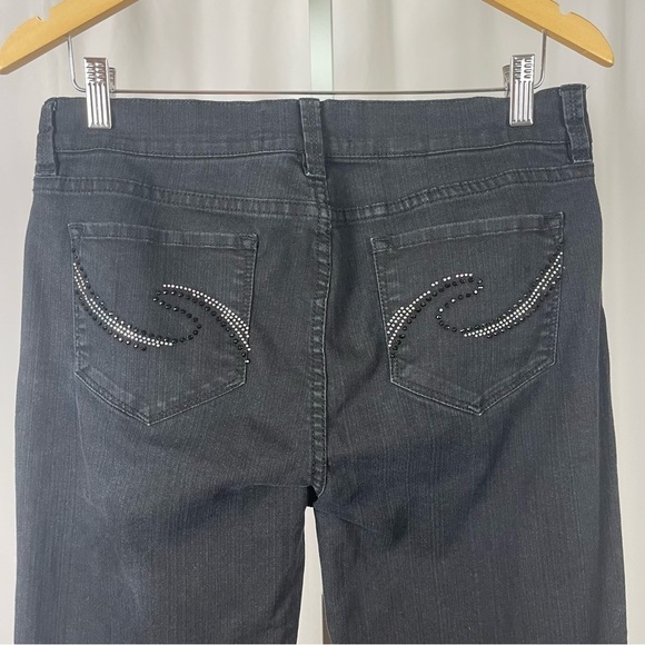 NYDJ Size 10 Lift Tuck Straight Leg Gemstone Gems Jeans High Rise Tummy Control - Picture 5 of 11